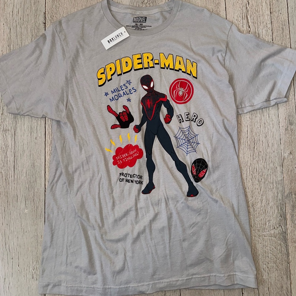 Marvel Miles Morales Spider-Man Gray T-Shirt